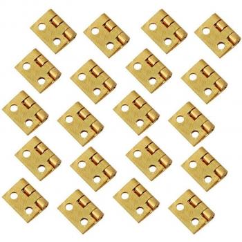 Bisagra pequeña dorada para hardware del hogar, 20 piezas, 1/12