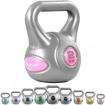 Movit Kettlebell STYLISH Grey, Kugelhantel mit bodenschonender Kunststoffhülle, 8 kg