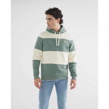 Sudadera verde con capucha para hombre