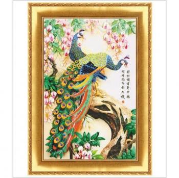 Lot Peinture Paon Ruban