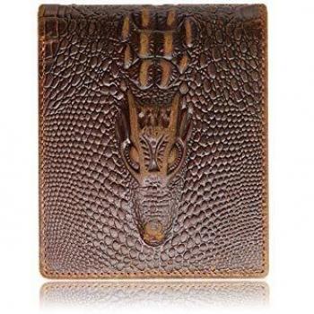Men’s Alligator Crocodiile Bifold Wallet – Ultra‑Slim Leather Design