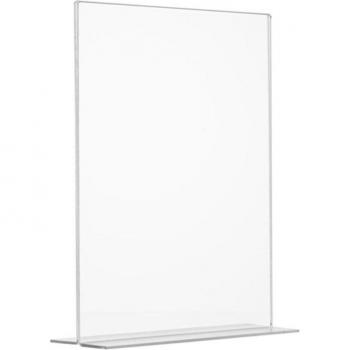 Expositor de Mesa A6 Doble Cara, Base T – Conjunto de 10 piezas Transparentes