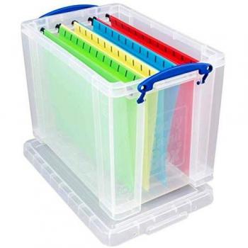 Really Useful 19L Plastic Storage Box With Lid W375xD255xH290mm Clear RUP80213