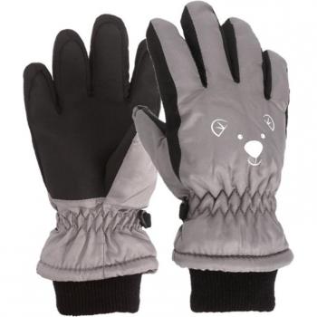 Children's Thick Warm Bear Face Outdoor Gloves