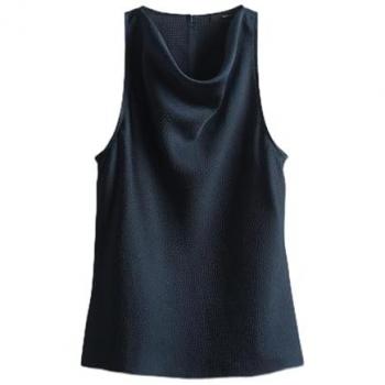 Someday Damen Bluse „Ziam Regular“ mit Wasserfall-Ausschnitt – Marine, Größe 36