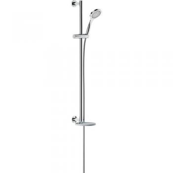 Keuco Ixmo Set de Ducha: Barra 858 mm, Rosetas Redondas, Repisa Ajustable