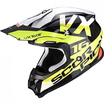 Scorpion VX‑16 AIR X‑TURN Schwarze Neon Gelbe Weiße L