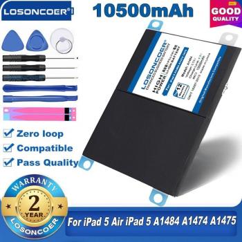 10500 mAh iPad 5 Luft 1 Akkupaket – A1484, A1474, A1475, A1476, A1822, A1823, A1893, A1954