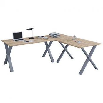 Mesa de ordenador con diseño en L, 130×130 cm, acabado liso