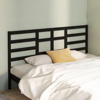 Cabecero negro para cama 206x4x104 cm de pino