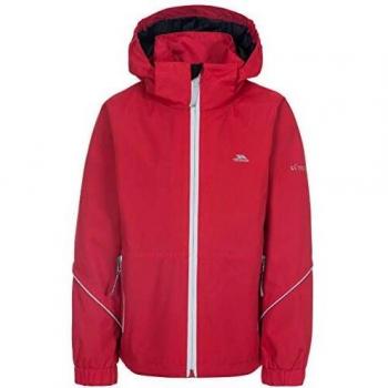 Trespass Junior‑Wasserschild Jacke, abnehmbare Kappe, Rot, 2XS