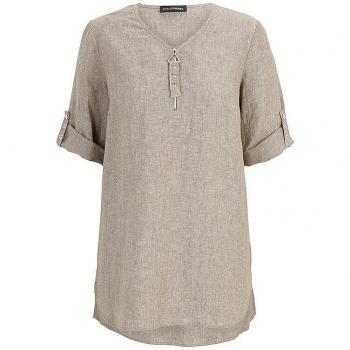 Beige Kurzarmbluse Doris Streich – Größe 48