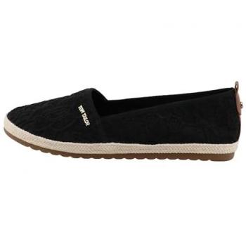 Tom Tailor Damen Flache Espadrille – Schwarz, geblümt, EU 40