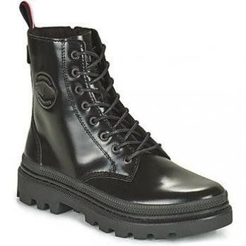 Bottes Palladium en cuir noir modèle Pallatrooper