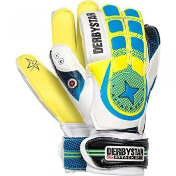 DerbyStar XP12 Torwart-Handschuhe Set – 10er, Farbe: Weiß, Gelb, Blau, Größe 7