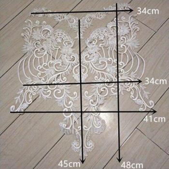 Lentejuelas Marfil + Encaje Floral Parche Nupcial