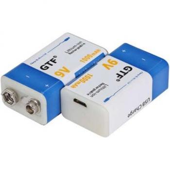 Batterie 9V Li-ion 1000mAh Rechargeable pour Télécommande et Microphone