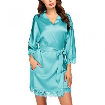 Nuit Satinée Balancora – Robe de chambre 3/4 manches XL