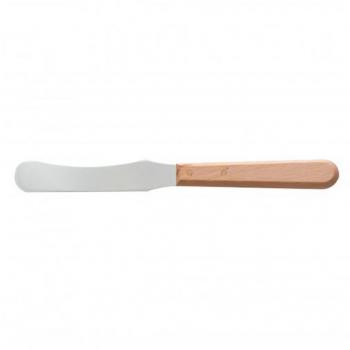 Holzgriff-Stahlspatel für Wachs 22,5 cm mit gebogener Klinge
