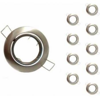 Support Spot Encastrable GU10 LED Orientable Rond INOX