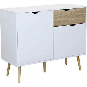 Aparador interior de madera con 1 cajón y 2 puertas