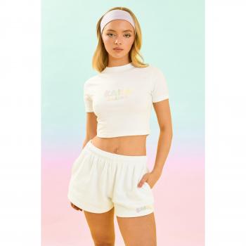 Kaiia Design Bubble Logo Baby Tee Cream & Rainbow UK 4