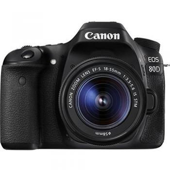 Canon EOS 80D – Appareil photo 24.2 MP APS‑C + Objectif 18‑55 mm f/3.5‑5.6 IS STM, Wi‑Fi/NFC