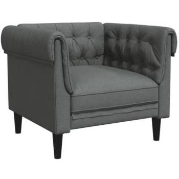 VidaXL Chesterfield-Sessel Dunkelgrau mit Stoffbezug