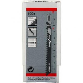 Bosch Industrial Grade T111 C Wood Cutting Jigsaw Blades, Pack of 100