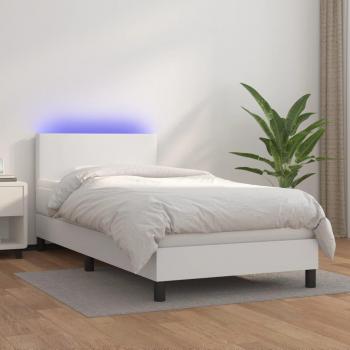 Sommier à Lattes de Lit avec Matelas et LED, Lit Rembourré, 3134088