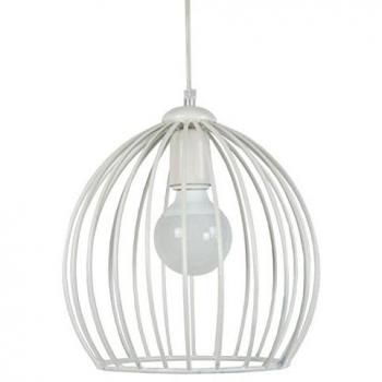 Luminaires Intérieurs TOSEL – Suspension 1 Lumière Métallique Blanche H90 cm
