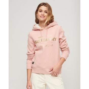 Sudadera de mujer Superdry con capucha y logo metalizado Luxe