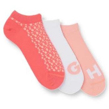 HUGO Sneaker Socke 3-Packs – Baumwoll-Mix, Herren 35–38, pastel rot