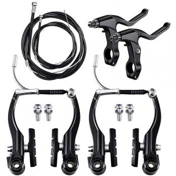 Système de freinage V pour vélo de montagne avec câbles extérieurs et leviers