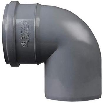 Grey 4″ (110 mm) 90° Push‑Fit Soil & Waste Pipe