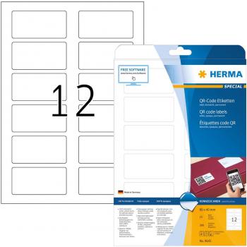 White Matte QR Labels – 25 per A4 Sheet, 300 Total