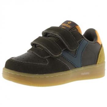 Baskets Victoria Tiempo pour bébé garçon en simili cuir rayé
