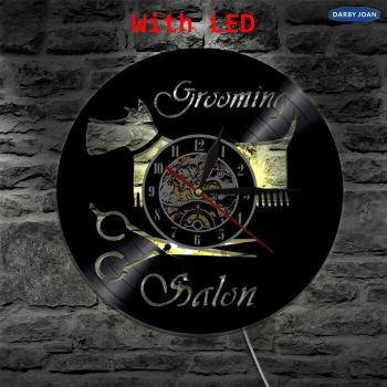 Cavalier King Charles Spaniel Silhouette LED Clock with Backlight