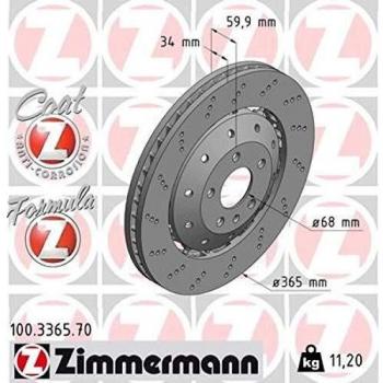 Zimmermann Bremsscheibe Formula Z Coat für Audi 100.3365.70