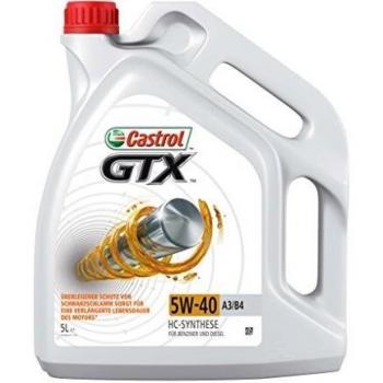 Castrol GTX Alto Kilometraje Aceite de Motores 5W-40 A3/B4 5L (Sello alemán)