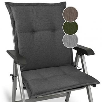Beautissu HighLux NL Dossier bas extérieur 105x50 cm, anthracite, épaisseur 7 cm – UE, UV‑résistant