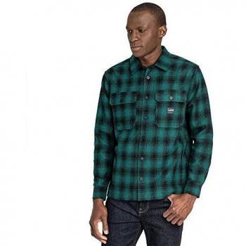 Chemise Lee Workwear Overshirt, Vert (Agate Green NB), Large Homme