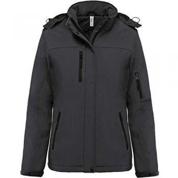 Kariban Damen Softshell Parka mit Kapuze (S) Grau