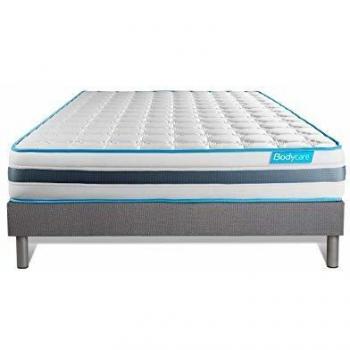 Matelas BodyFlex 180x200 ressorts ensachés et mémoire de forme + sommier gris