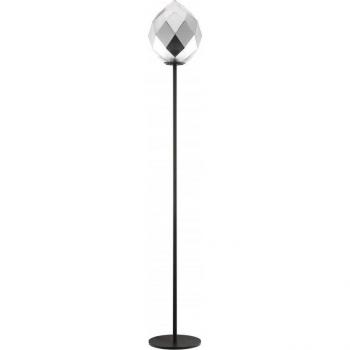Lámpara de pie Zoe 1 Luz Cristal Cromado Negro 163 cm