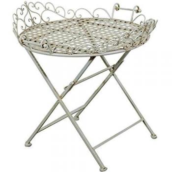 Biscottini Table Ronde Pliable en Fer Blanc