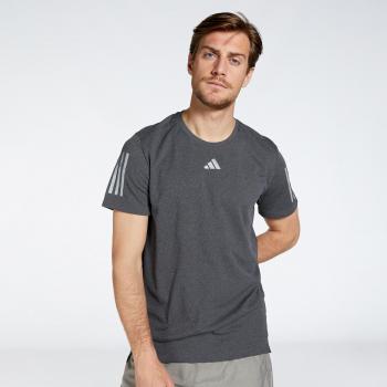 Maglietta da Corsa Uomo adidas On The Run Blu e Nera Taglia L