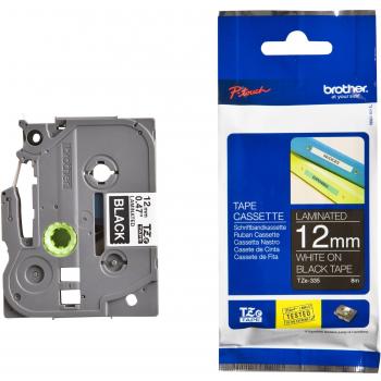 12 mm White‑on‑Black Label Tape – Brother P‑Touch TZE335