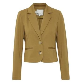 ICHI Damen Kurzblazer – L – Lizard Grün – 74% recyceltes Poly, 22% Viskose LenzEcov., 4% Elasthan