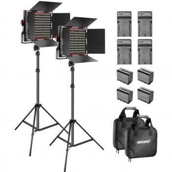 Neewer Ensemble de 2 Lampes Vidéo LED Bicolores 660 mAh